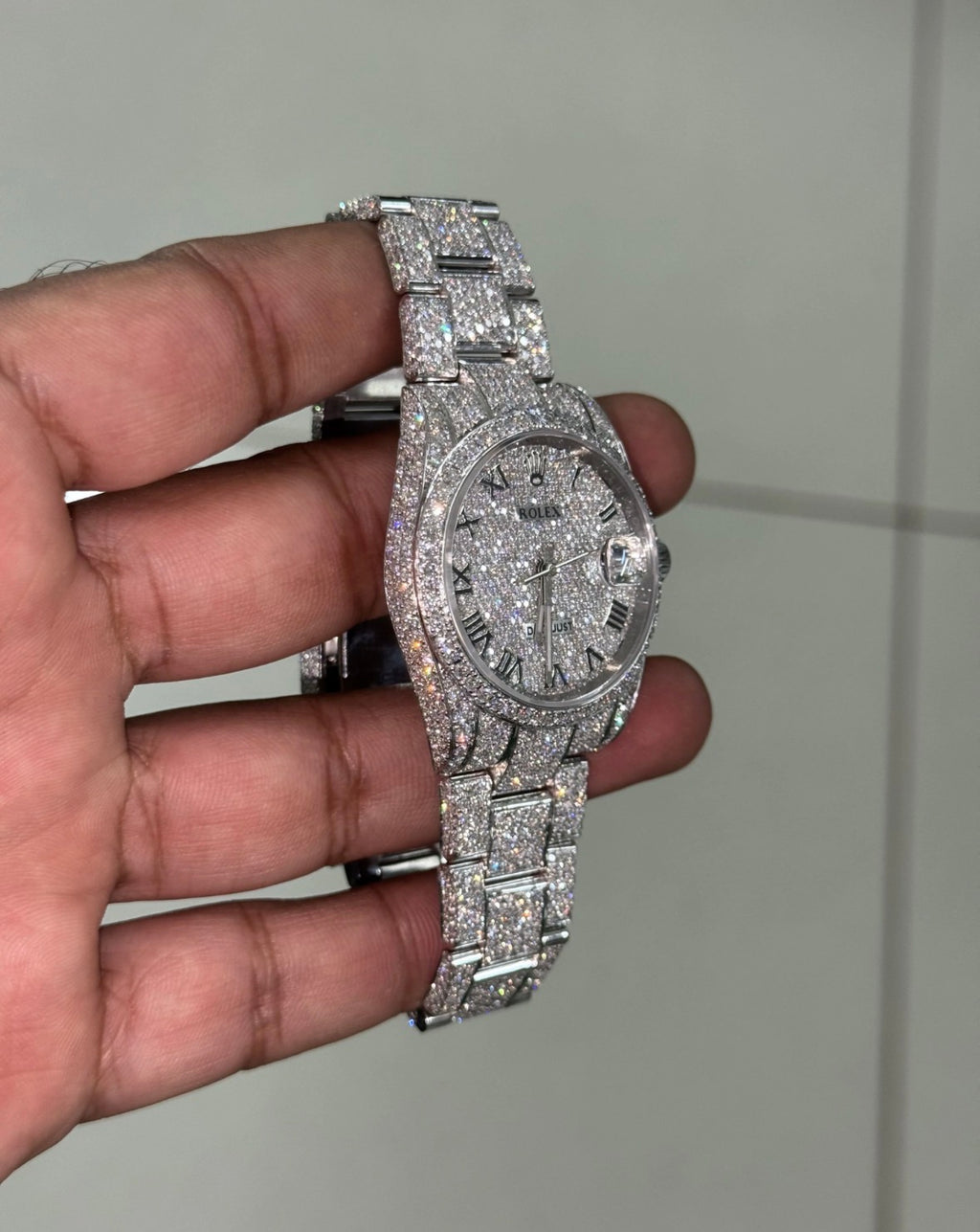 VVS-1 Moissanite Diamond Watch With Box & Papers