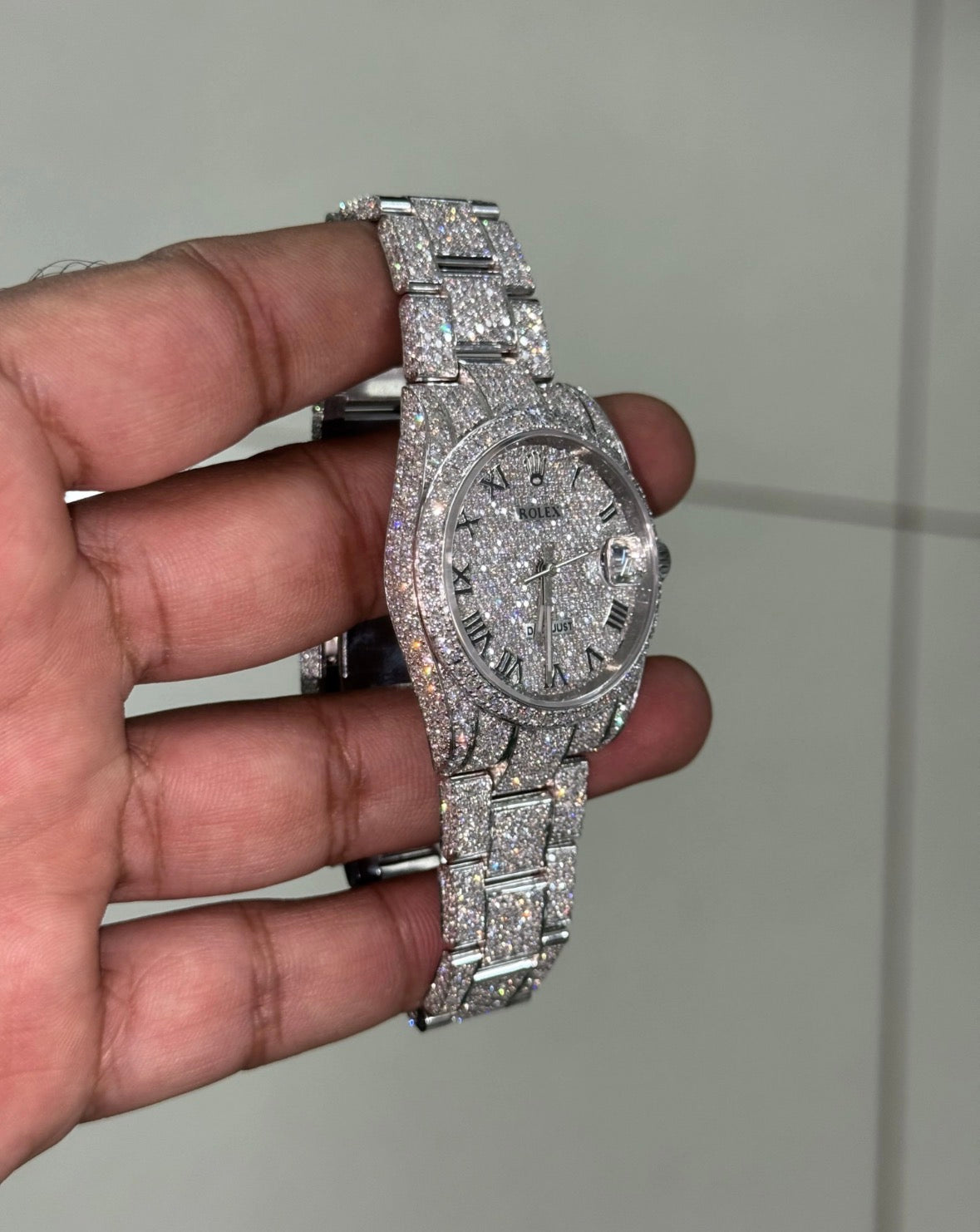VVS-1 Moissanite Diamond Watch With Box & Papers